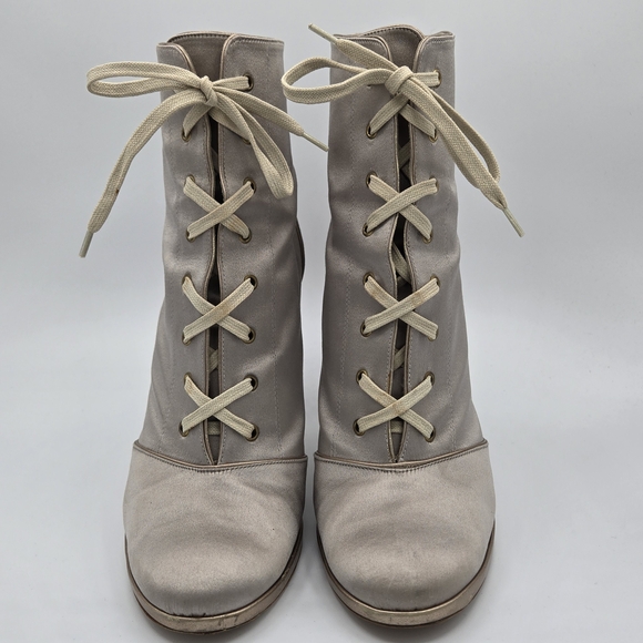 Marc Jacobs Lace-Up Satin Heeled Boots - Picture 2 of 13